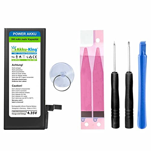 Akku-King Power-Akku kompatibel mit iPhone 6 / 6G - Li-Polymer 2260mAh - mit Öffnungswerkzeug/Klebestreifen (450mAh mehr)
