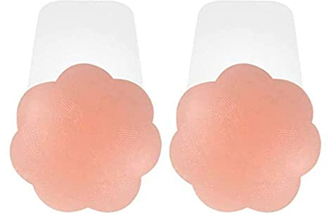 Timelike Nipple Cover Silikon - Gel Brustaufkleber Selbstklebend & Wiederverwendba Silikon Nippelabdeckung Büstenhalter Brust Aufkleber,unter BH, Bikini & Badeanzug (1 Paar Blume)