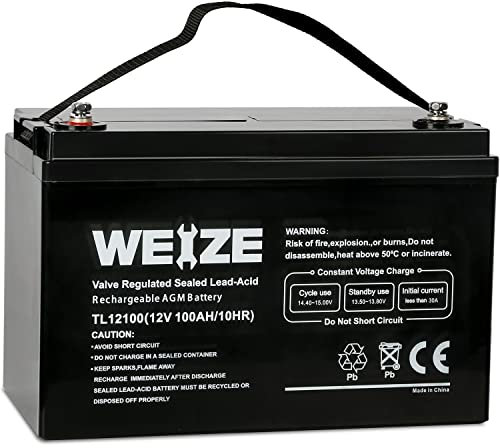 Hykolity 12V 100AH Deep Cycle AGM Battery SLA Sealed Lead Acid UB121000 Battery Replaces 12 Volt 90AH