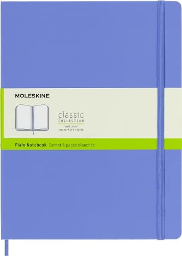 Moleskine Liniertes Notizbuch, Blau (Ortensia), XL, 19 x 25 cm