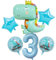 DIWULI Dino Geburtstag Deko 3 Jahre - Dino Luftballon Set