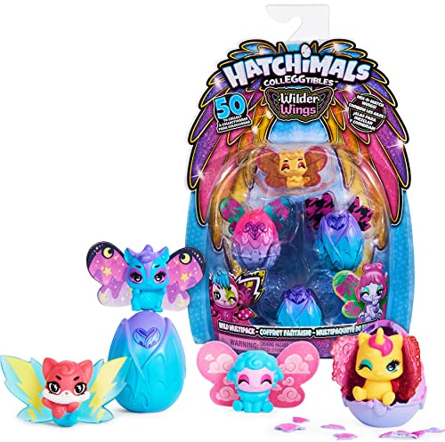 Hatchimals CollEGGtibles, Wilder Wings Multipack mit 4 4 Flügeln zum Kombinieren (Designs können variieren)