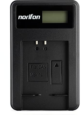 Norifon NB-11L LCD USB Camera Charger for Canon Powershot A2600, IXUS 125 HS, ELPH 130 IS & More (5V, 4.2V DC)