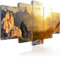 B&D XXL - Akustikbild Landschaft Gebirge 225x112 cm 5 tlg Bilder Akustikschaum Schallschutz Kunst Akustikpaneele Wandpaneele Schalldämmung Wandbild Schallabsorber Natur Berge c-B-0056-b-m