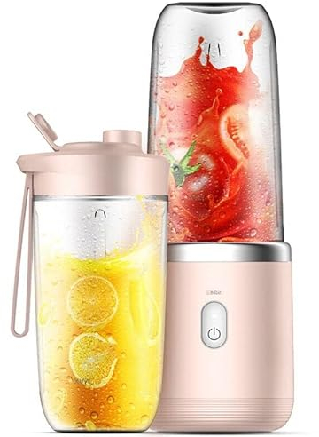 BOMEETSIA Extracteur de jus Multifonctions Portable, mixeur Automatique sans Fil, Rose