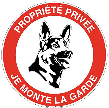 AUA SIGNALETIQUE - Panneau De Signalisation Circulaire en PVC 1.5 mm (Ø 170 mm, Propriété Privée Je Monte La Garde)