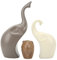 3 Stück Keramik Elefanten Figur Deko, 23cm Helle Farbe Moderner Stil Porzellan Elefant Statue, Feng Shui Reichtum Viel Glück Elephant Skulptur Wohnzimmer Dekoration