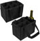 DBALL 2 Pezzi Borsa Porta Bottiglie 6 Posti Portabottiglie Acqua Borsa per Portare con Manico Lavabile Pieghevole per Bottiglie di Birra Vino Soda (24 * 18 * 16cm, Nero)