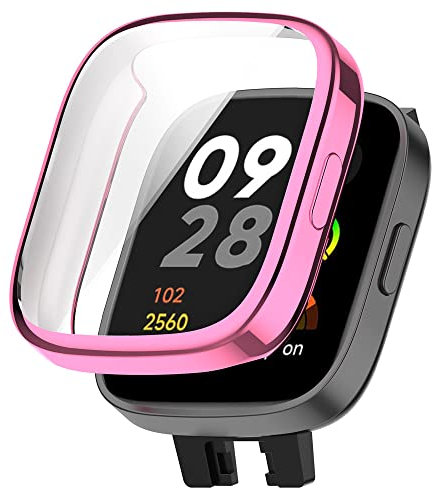 Cover Morbide Compatibile con RedMi Watch 3 Custodia Proteggi Schermo TPU, Protettiva Case(rosa)