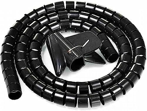 Organiseur de cordon, manchon de gestion des câbles, manchon de rangement des fils, clips de câble, 1 m 25 mm Nouvelle gaine en spirale Gaine Bande Tube Protecteur de câble Câble Zip Tube Bande d'emba