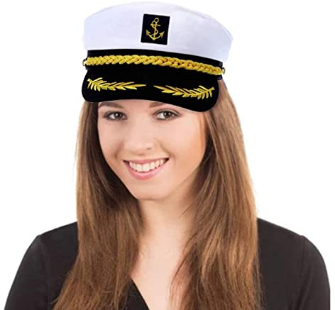 Ditanpu Kapitänsmütze, Kapitänsmütze,Verstellbare Yacht Schiff Boot Marine Mütze,Damen Männer Erwachsene Matrosenmütze Seemann Hut, Verstellbare Matrosenmütze, Yacht Schiff Boot Marine Mütze