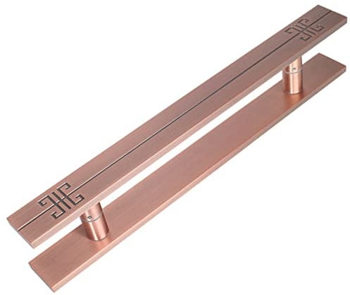 Poignée de porte de grange coulissante Poignée de porte de grange moderne tirer pousser, porte coulissante en verre douche hôtel centre commercial (rose 120 cm de longueur | 80 cm CtoC)