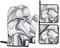 Oven Mitts Black And White Paint Mixed Oven Gloves And Pot Holders 4Pcs Set Of Heat Resistant Microwave Gloves For Baking Cooking Bbq