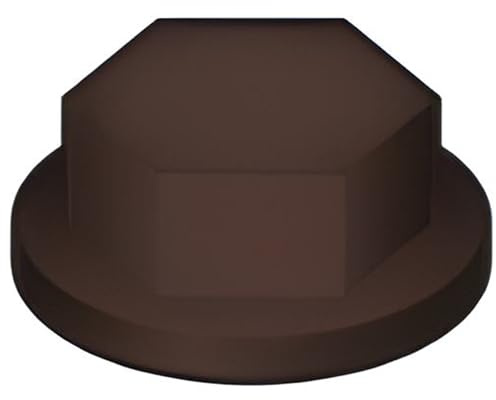 Bricoloco Caches de protection pour vis et écrous hexagonaux en polyéthylène haute densité - Bouchon décoratif en plastique pour cacher les vis. (Marron RAL 8017 - M8, 200)