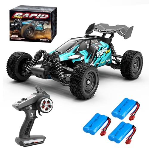 X-Verse 16201PRO Ferngesteuertes Auto Bürstenlose, 2.4GHz 1:16 4WD Wasserdichtes RC Autos, 70KM/H All Terrain Offroad RC Truggy für Kinder Erwachsene - 3 Batterien