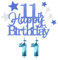 Kuchen Deko 11. Geburtstag für Mädchen und Jungen - Happy 11th Birthday Blau Cake Topper Mit 3D Kerzen Nummer 11 - Party Decoration für Teenager (9 Stück)