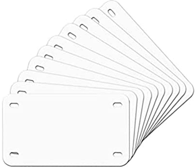 Fladhheg 7 Inch x 4 Inch 10 Pack Sublimation License Plate Blanks,Heat Thermal Transfer DIY Picture,Aluminum License Plate Tag