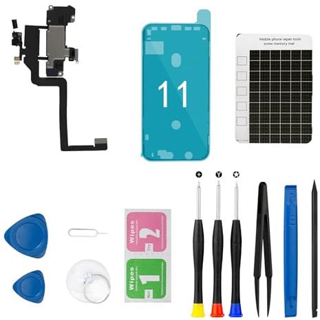 MrR.OMW for iPhone 11 Earpiece Speaker Replacement Earspeaker Replacement for iPhone 11 Proximity Sensor Flex Cable with Repair Tools Kits A2221 A2111 A2223