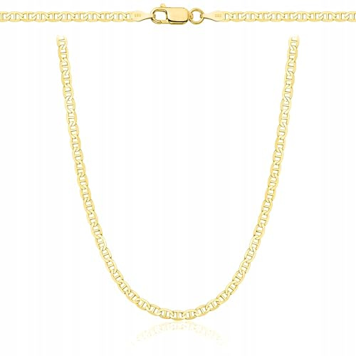 AMAR OPRAVA Gold Damen/Herren Kette 925/585, original geflochten, Goldkette- Halskette, vergoldete kette 585- königskette gold, goldschmuck plattenkette