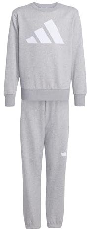 adidas Unisex Kinder ESSENTIALS FLEECE JOGGER, medium grey heather/white, 13-14 Years