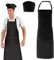 Gorro de Cocinero y Delantal para Adultos, Delantal Cocina Hombre Mujer, Gorro de Cocinero Ajustable, Delantal Chef, Negro/Blanco, Disfraz Cocinero Accesorio para Casa, Restaurantes