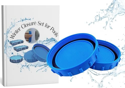 Pool Winterizing Closure Kit Compatible with Bestway Intex Coleman Above Ground Pools – 2 Piece Frost-Proof Drain Plugs with Matching Seals – Leakproof Pool Closing Accessory