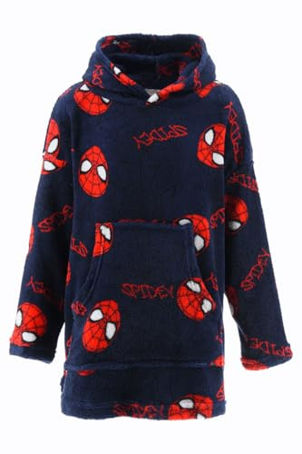 Marvel Spiderman Decke Kapuzenpullover für Jungen, Weicher Fleece Bademantel, Sweatshirt mit Kinder, Geschenk für Jungen, Größe 3/5 Jahre | Rot