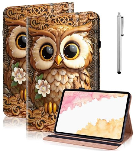 GLANDOTU Case for Samsung Galaxy Tab A 10.1 2019 (SM-T510/T515) Tablet Cases, Multi-View Slim and Lightweight PU Leather Tablet Cover with Flip Stand for Samsung Tab A 10.1 inch 2019 -Brown Owl