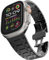 MODBAND Correa de acero inoxidable para Apple Watch Ultra 2 Band 49 mm 45 mm 44 mm 42 mm, correa de metal con cierre plegable para Apple Watch Series 9 8 7 6 5 4 3 2 1 Ultra/Ultra 2 Men(AP-Black)