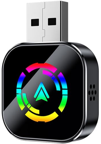 Kabelloser CarPlay Auto Adapter, Mini Apple CarPlay Stick mit USB/USB-C, Plug & Play, Bluetooth 5.3 & 5.8GHz WiFi, Zero Lag Navigation Musik Anrufe, Kompatibel mit iPhone