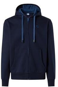 NORTH SAILS Felpa Hoodie Uomo in Cotone Organico con Zip e Logo Ricamato