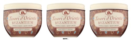 Tesori d'Oriente Byzantium Körpercreme mit Schwarzer Rose und Labdanum, 300 ml, 3er Pack,+ italy shop service kostenloser Schlüsselanhänger