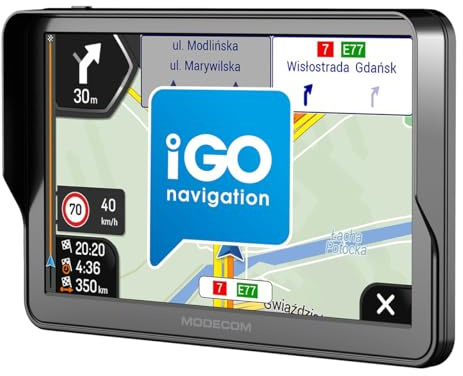MODECOM Freeway CX 7.3 | LKW & PKW Navigationsgerät | 7 Zoll Display | iGO Truck Software Europa | GPS Routenplaner für LKW & Transporter | Jährliches Kartenupdate