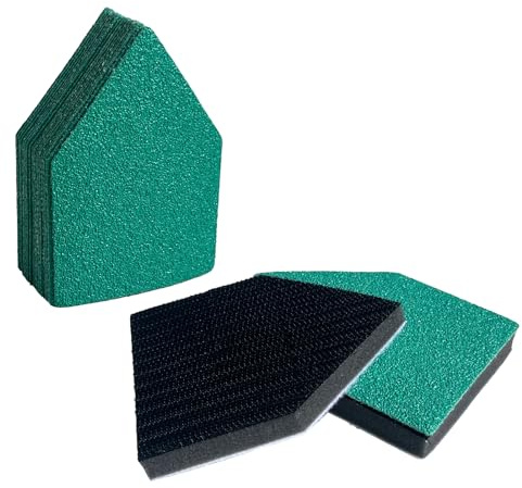 50Pcs 90mm x 65mm Triangle Sanding Sheet, Fits Milwaukee M12 Fuel Sanders, 60/80/120/240/400 Grit, Hook & Loop Film Sandpaper, Detail Sander Sandpaper and 2 Sanding Interface Pads (80pcs(Mixed Grit))