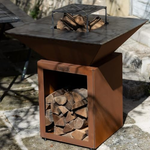 CEVENOL Brasero Plancha Barbecue Simple Cuve Corten - Rond - 74 cm