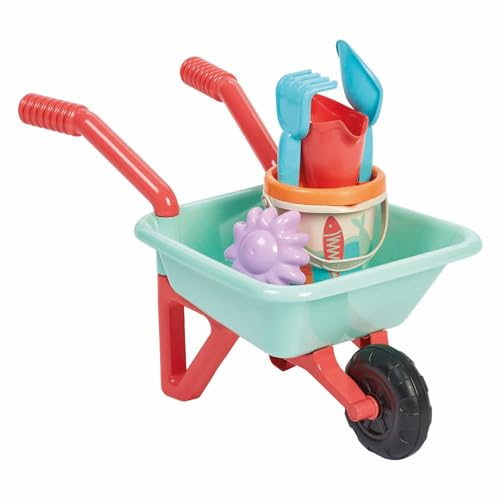 Ecoiffier - Kinder-Strandkarre mit Sardine-Thema – Inklusive Eimer, Gießkanne, Schaufel, Rechen, Sieb und Form – Ab 18 Monaten – Spielzeug für Kinder – 263
