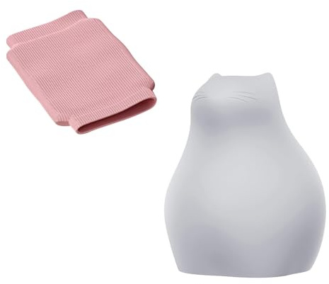 Teruyol Silicone Hot Water Bag Portable Warmer Leakproof Heat Insulation Hand Warmer Soft Compress Cute Cat Shape Suitable for Home Office