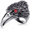 JewelryWe Schmuck Biker Herren-Ring, Edelstahl, Retro Adler Falke, Schwarz Silber Größe 66