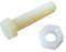 netproshop 10 x Sechskant Schraube und Mutter Kunststoff M10 40mm weiss