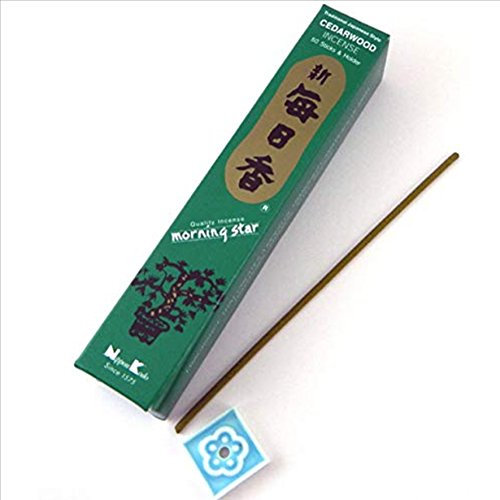 Zedernholz Morning Star Qualität Japanische Räucherstäbchen Von Nippon Kodo, 50 Sticks + Halter