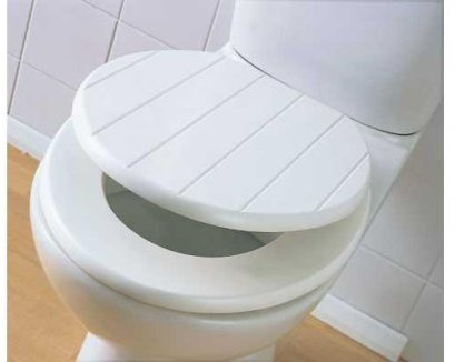 Bath Shop TOILET SEAT TONGUE & GROOVE WOOD PANEL TOILET SEAT WHITE/CREAM WOODEN SEAT (WHITE)