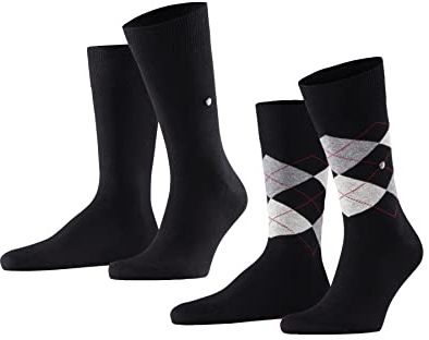 Burlington Herren Socken Everyday Mix Multipack M So Baumwolle gemustert 2 Paar, Schwarz Black 3000, 40-46