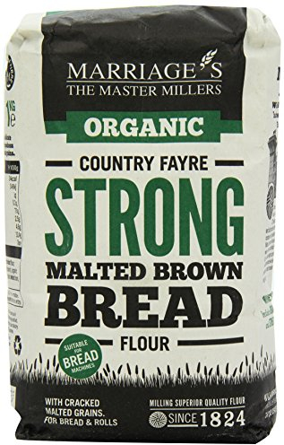 Marriages Organic Country Fayre Strong Malted Brown Bread Flour 1 kg (Pack of 6)