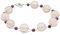 Edelstein Armband aus Rosenquarz & Granat & 925 Silber rose dunkelrot 20cm Armschmuck Armkette Damen