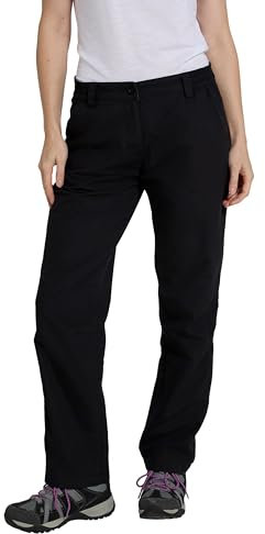 Mountain Warehouse Trek II Womens Trousers - Lightweight Trousers, Quick Drying Ladies Pants, Thermal Lining Casual Bottoms - for Trekking & Hiking Black Women's Size 12