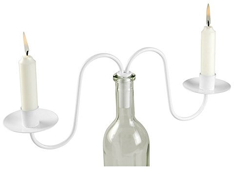 Flaschen-Leuchter weiß 37/15cm (1 Stück)