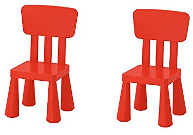 Ikea Mammut Kinderstuhl für drinnen und draußen, Rot, 2 Stück