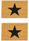 Nicola Spring Non-Slip Coir Door Mats - 60 x 90cm - Black Star - Pack of 2 PVC Backed Doormats