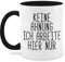 Tasse Tassen 325ml - Statement Sprüche - Keine Ahnung ich arbeite hier nur I Spruch Arbeit Büro Kollegen - 325 ml - Schwarz - arbeitskollege geschenk spruchtasse sarkasmus schwarzer humor mug