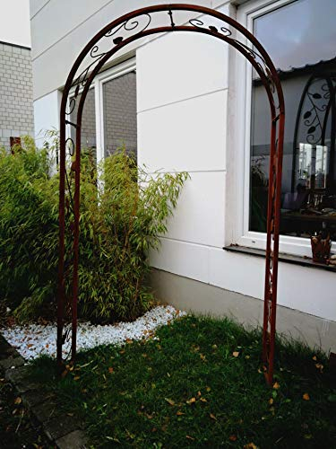 Zen Man Edelrost Garten Rosenbogen Rost aus Metall Gartendeko Rankhilfe Spalier Rost Rosenranke Handarbeit 120 * 30 * 220cm 031473-1